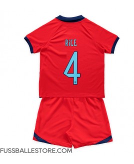 Günstige England Declan Rice #4 Auswärts Trikotsatzt Kinder WM 2022 Kurzarm (+ Kurze Hosen)